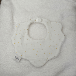 Bavoir bébé fleur en double gaze personnalisable | Maïlu & Cie