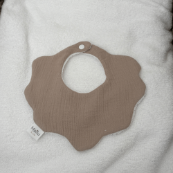 Bavoir bébé fleur en double gaze personnalisable | Maïlu & Cie