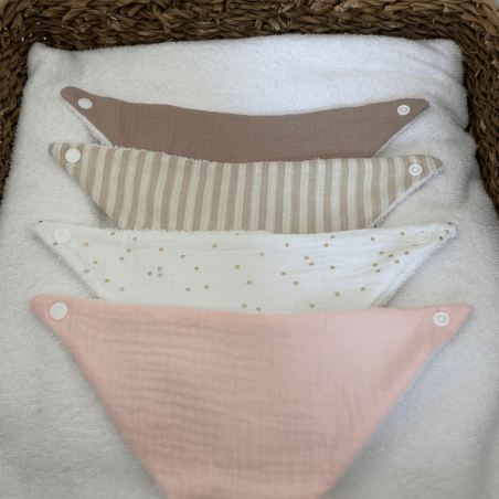Bavoir bandana bébé personnalisable en double gaze | Maïlu & Cie