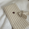 Protège livret de famille rayé beige