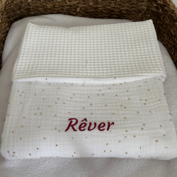 Couverture personnalisable blanc doré